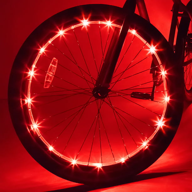 White or Red 3 Modes inc Battery Spoke LED Light Cycle Wheel